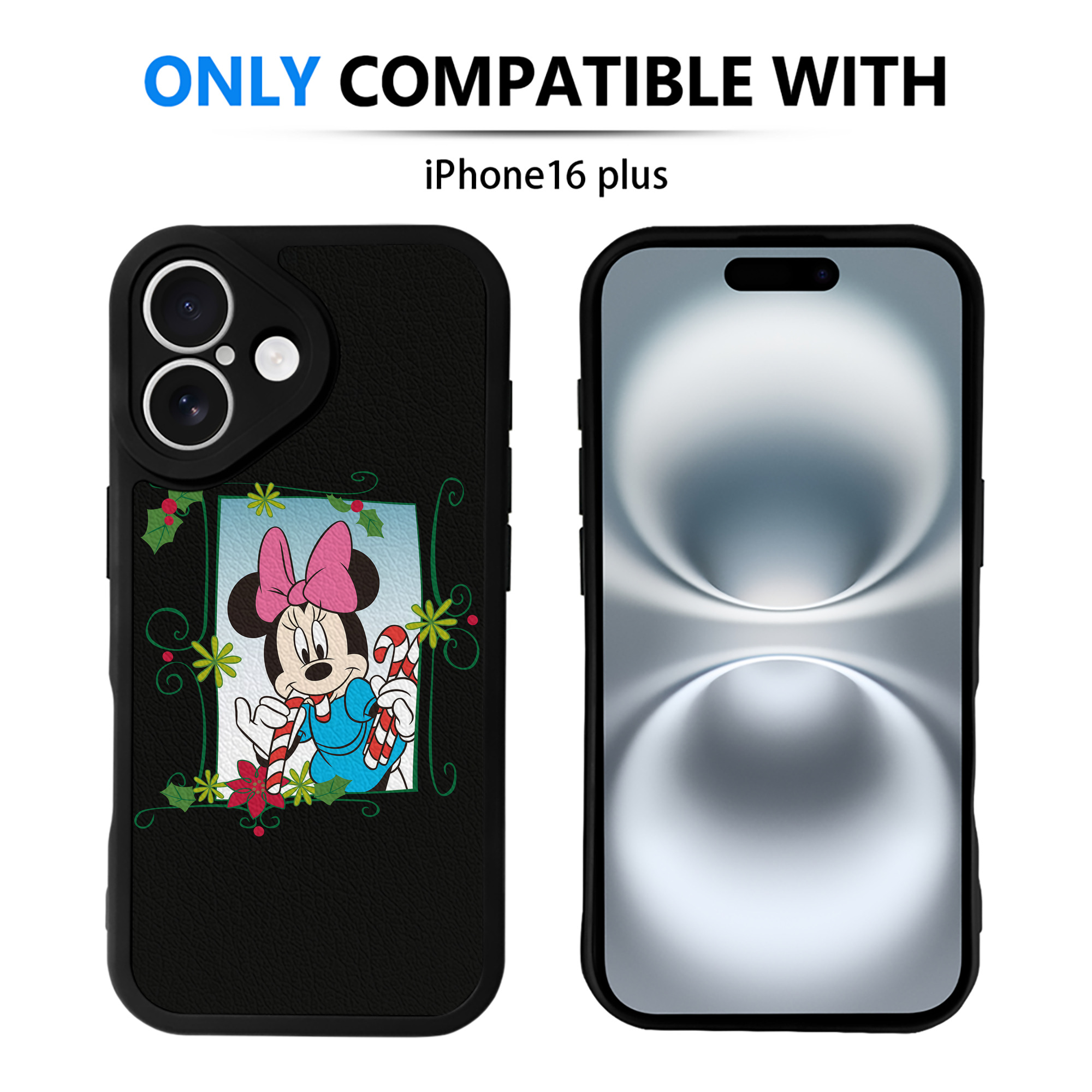 （画像用） ミッキーマウス Mickey Mouse 【iPhone 16シリーズ対応】シリコンスマホケース（レザー調） 材質：シリコン